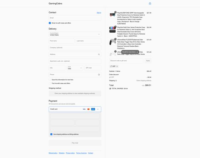GamingCobra checkout page showing GamingCobra promo code box | Screenshot taken by SimplyCodes community member on Sep 10, 2025