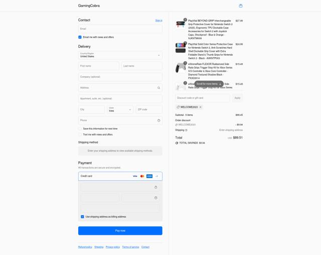 GamingCobra checkout page showing GamingCobra promo code box | Screenshot taken by SimplyCodes community member on Sep 10, 2025