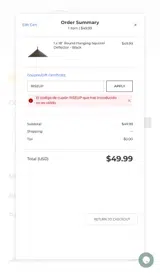 RISEUP coupon verification screenshot
