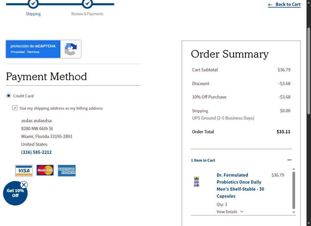 Garden of Life checkout page showing Garden of Life discount code box | Screenshot taken by SimplyCodes community member on Sep 7, 2025