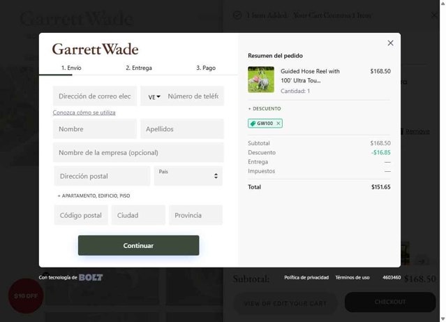 Garrett Wade checkout page showing Garrett Wade promo code box | Screenshot taken by SimplyCodes community member on Aug 3, 2025