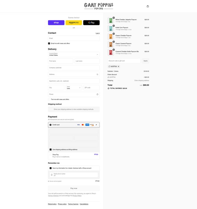 Gary Poppins checkout page showing Gary Poppins coupon code box | Screenshot taken by SimplyCodes community member on Sep 7, 2025