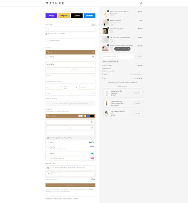 Gathre checkout page showing Gathre discount code box | Screenshot taken by SimplyCodes community member on Sep 14, 2025