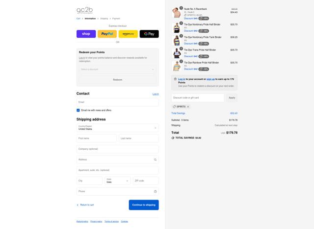 GC2B checkout page showing GC2B discount code box | Screenshot taken by SimplyCodes community member on Sep 8, 2025