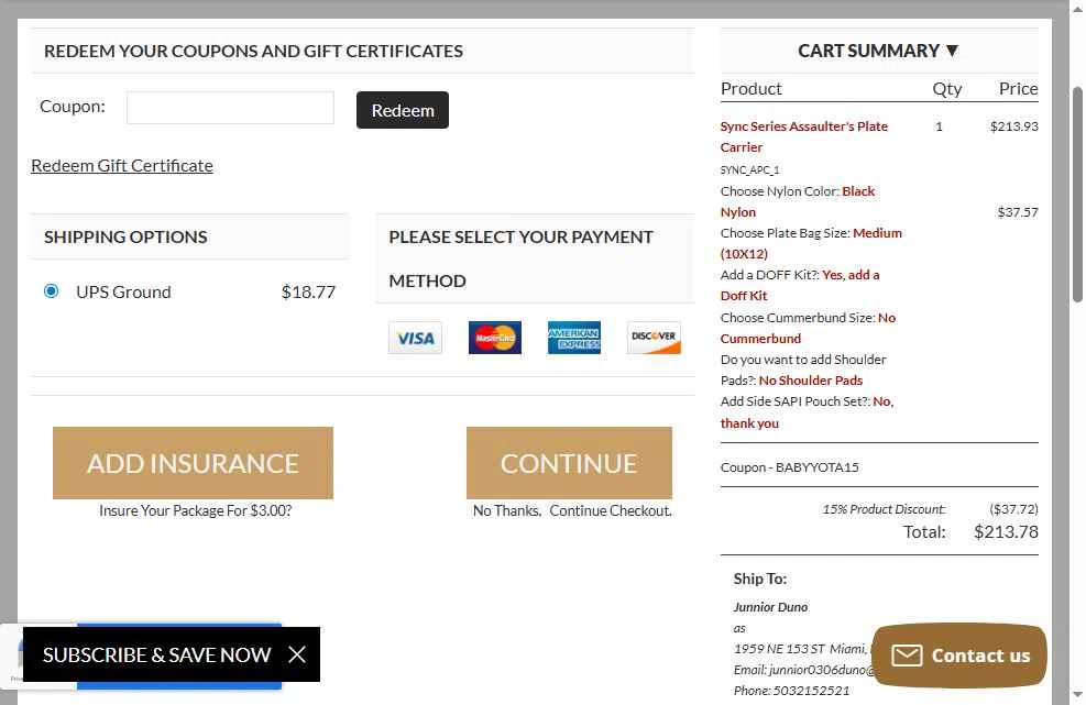 G-Code Holsters checkout page showing G-Code Holsters promo code box | Screenshot taken by SimplyCodes community member on Jan 17, 2026