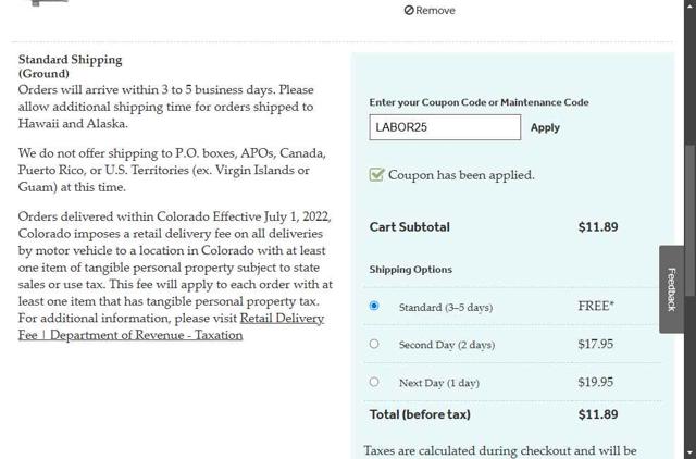 GE Appliance Parts checkout page showing GE Appliance Parts coupon code box | Screenshot taken by SimplyCodes community member on Sep 16, 2025