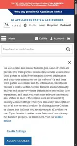 GE Appliance Parts coupon verification screenshot