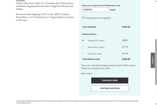 GE Appliance Parts checkout page showing GE Appliance Parts coupon code box | Screenshot taken by SimplyCodes community member on Aug 22, 2025