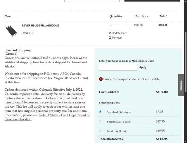 GE Appliance Parts checkout page showing GE Appliance Parts coupon code box | Screenshot taken by SimplyCodes community member on Sep 9, 2025