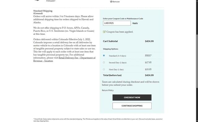 GE Appliance Parts checkout page showing GE Appliance Parts coupon code box | Screenshot taken by SimplyCodes community member on Sep 13, 2025