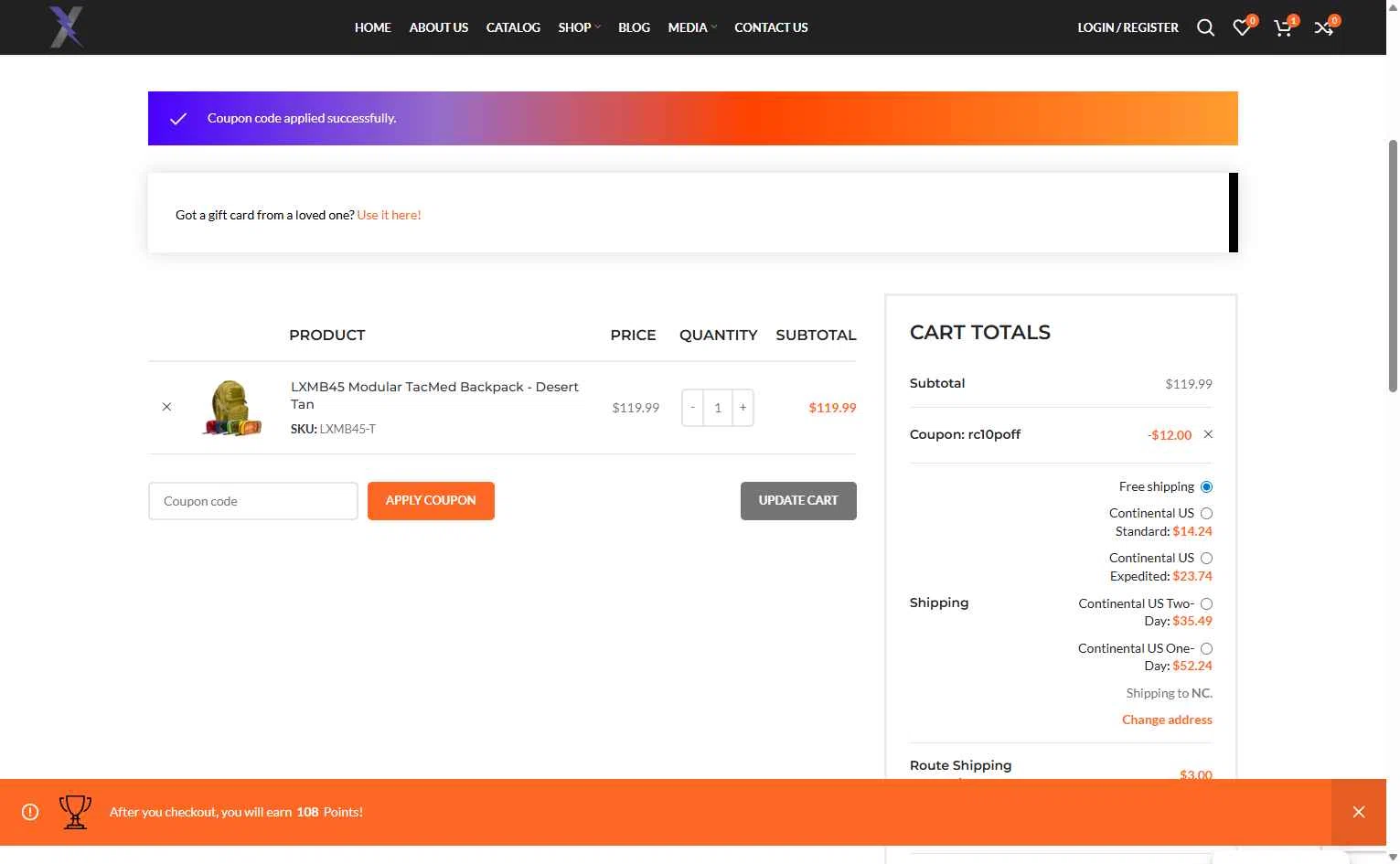 GearBags checkout page showing GearBags promo code box | Screenshot taken by SimplyCodes community member on Feb 11, 2026