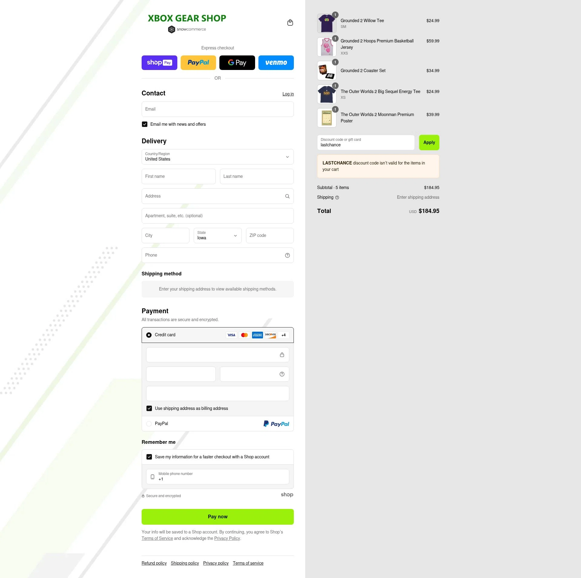 Xbox Gear Shop checkout page showing Xbox Gear Shop discount code box | Screenshot taken by SimplyCodes community member on Jul 21, 2025