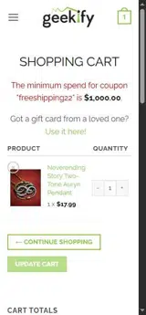 Geekify coupon verification screenshot