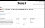 Geiger's coupon verification screenshot