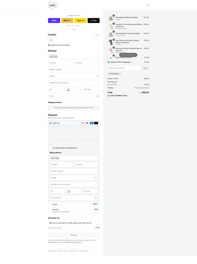 Gelato Pique checkout page showing Gelato Pique discount code box | Screenshot taken by SimplyCodes community member on Sep 10, 2025