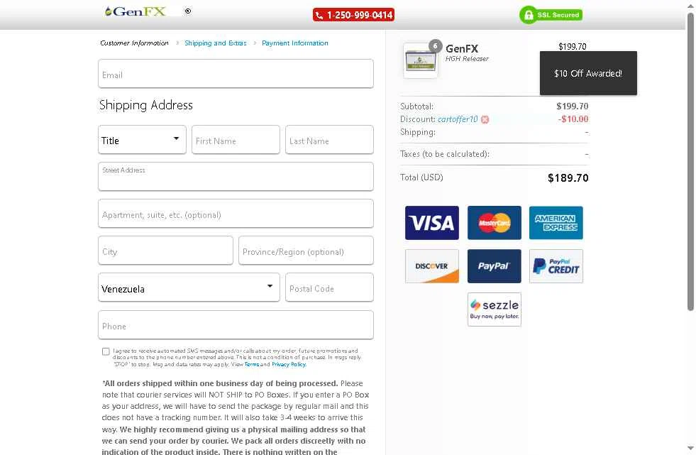 GenFX checkout page showing GenFX promo code box | Screenshot taken by SimplyCodes community member on Jul 27, 2025