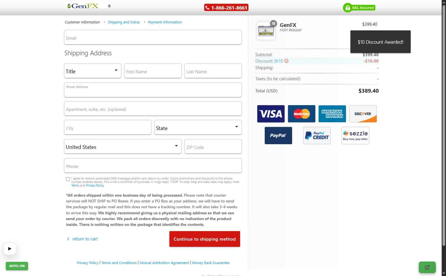 GenFX checkout page showing GenFX promo code box | Screenshot taken by SimplyCodes community member on Dec 23, 2025