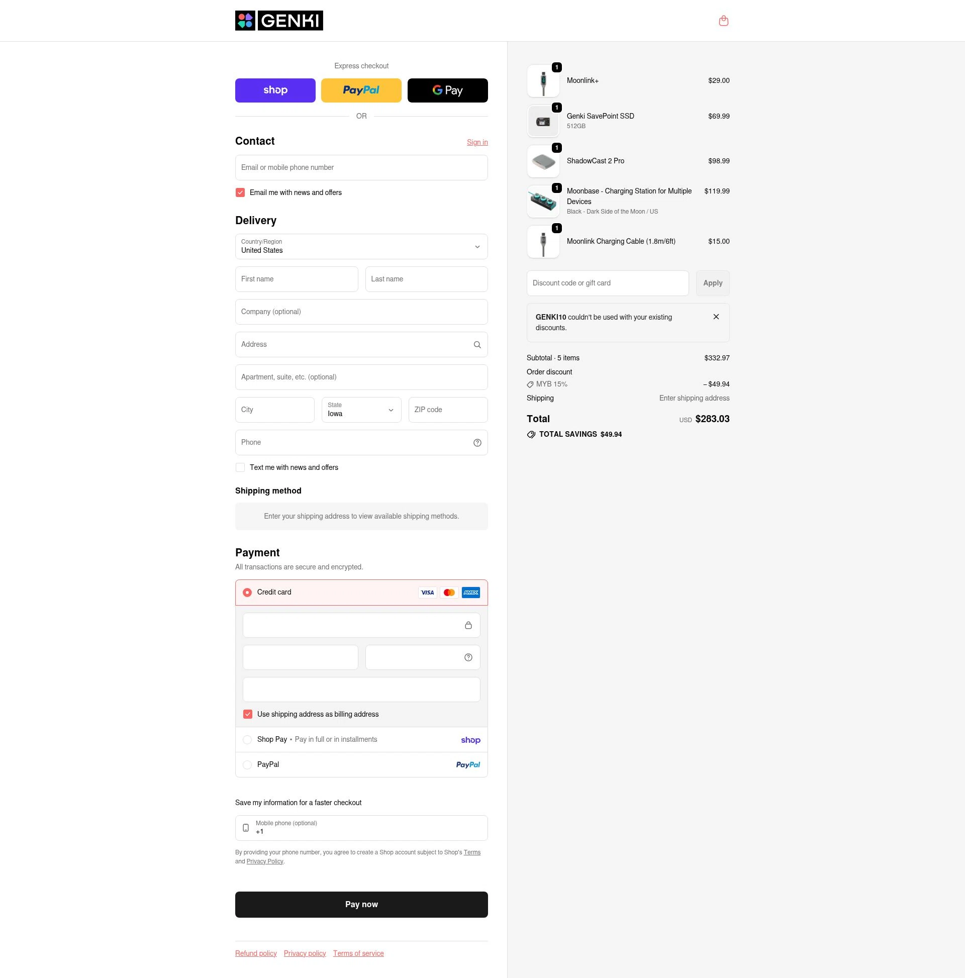 GENKI checkout page showing GENKI promo code box | Screenshot taken by SimplyCodes community member on Feb 10, 2026