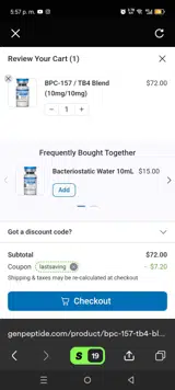 Genpeptide Research coupon verification screenshot