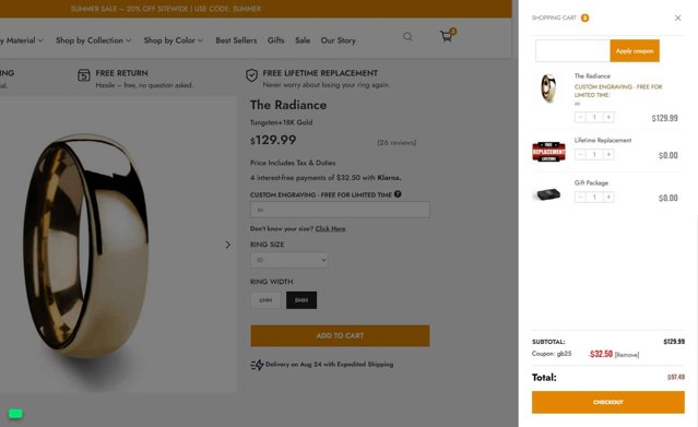 gentlebands checkout page showing gentlebands coupon code box | Screenshot taken by SimplyCodes community member on Aug 21, 2025