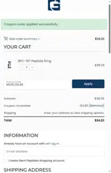 MUSCLELAB coupon verification screenshot