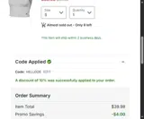Georgia Gwinnett Grizzlies coupon verification screenshot