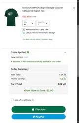 Georgia Gwinnett Grizzlies coupon verification screenshot