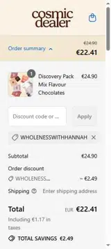 Cosmic Dealer coupon verification screenshot