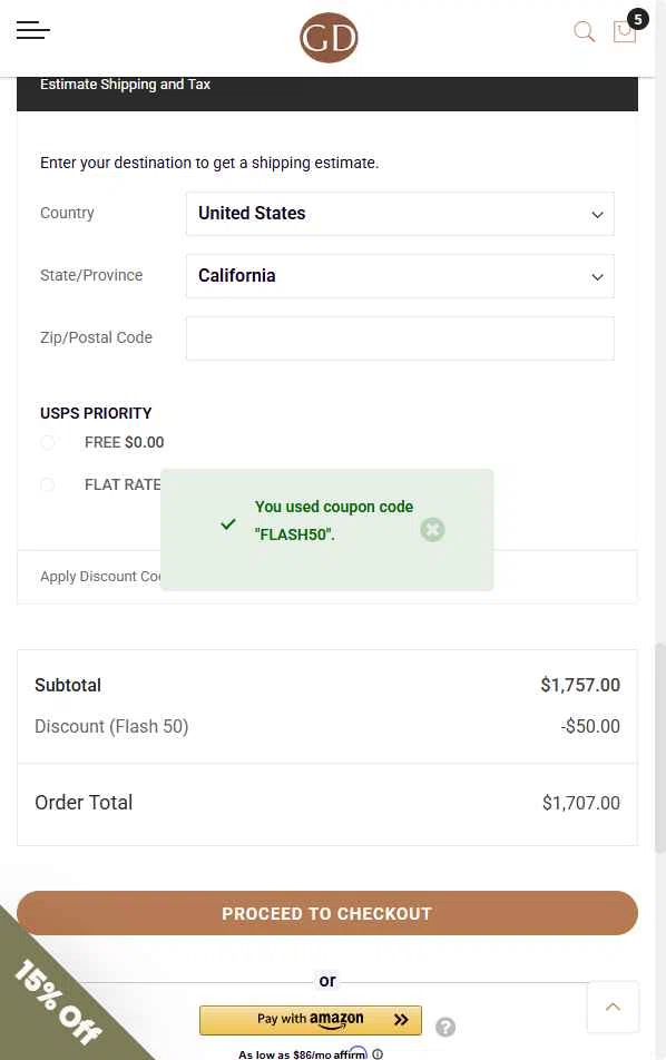 Get Dressed Collective checkout page showing Get Dressed Collective promo code box | Screenshot taken by SimplyCodes community member on Sep 25, 2025
