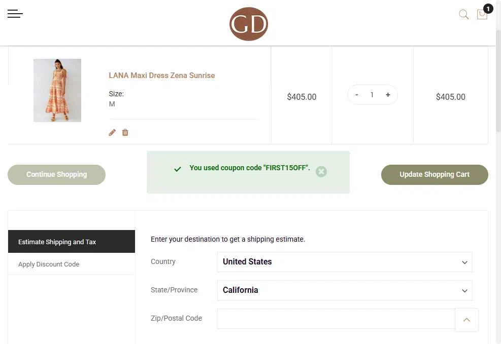 Get Dressed Collective checkout page showing Get Dressed Collective promo code box | Screenshot taken by SimplyCodes community member on Dec 26, 2025