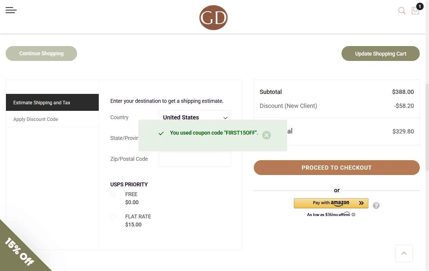 Get Dressed Collective checkout page showing Get Dressed Collective promo code box | Screenshot taken by SimplyCodes community member on Sep 30, 2025