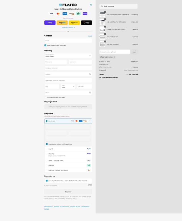 GETFLATED checkout page showing GETFLATED promo code box | Screenshot taken by SimplyCodes community member on Sep 9, 2025