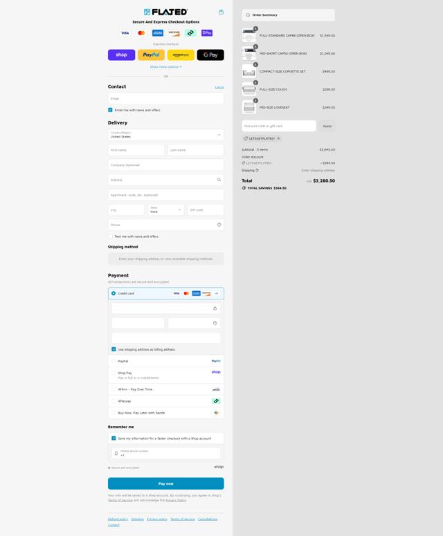 GETFLATED checkout page showing GETFLATED promo code box | Screenshot taken by SimplyCodes community member on Sep 4, 2025