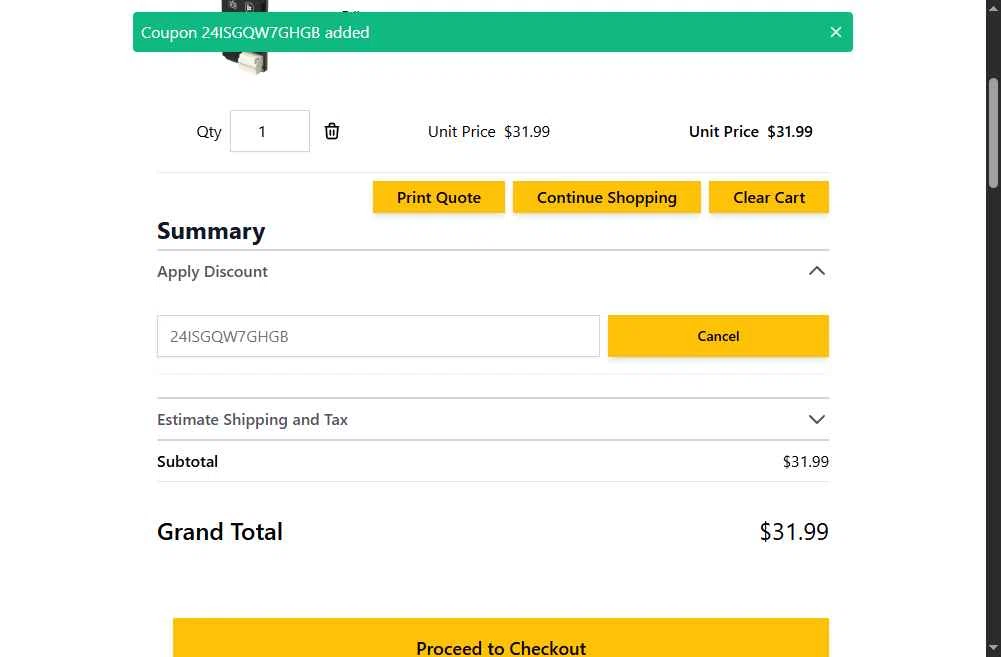GetFPV checkout page showing GetFPV discount code box | Screenshot taken by SimplyCodes community member on Jan 3, 2026