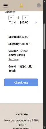 ENVIOFREE coupon verification screenshot