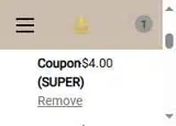 SUPER coupon verification screenshot