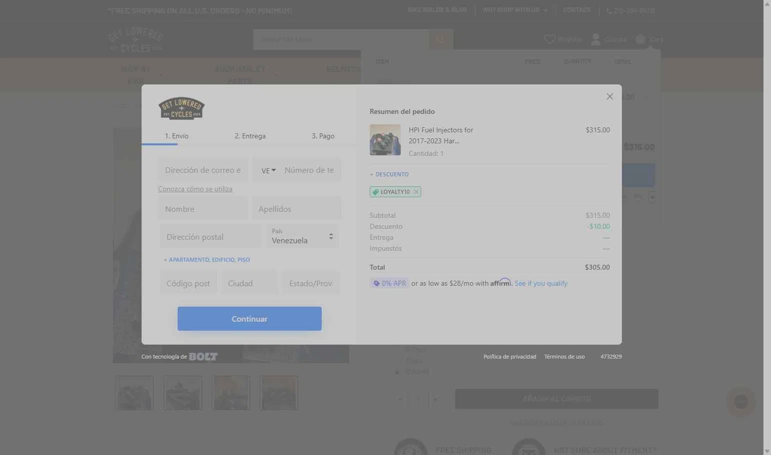 Get Lowered checkout page showing Get Lowered coupon code box | Screenshot taken by SimplyCodes community member on Nov 9, 2025