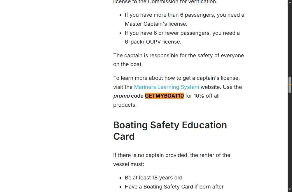 GetMyBoat checkout page showing GetMyBoat promo code box | Screenshot taken by SimplyCodes community member on Jan 5, 2026
