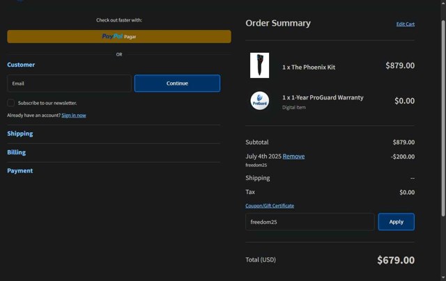 The Phoenix checkout page showing The Phoenix promo code box | Screenshot taken by SimplyCodes community member on Aug 27, 2025