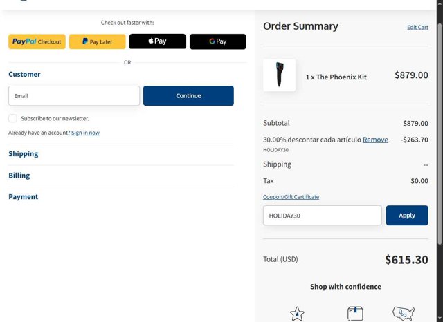 The Phoenix checkout page showing The Phoenix promo code box | Screenshot taken by SimplyCodes community member on Aug 12, 2025