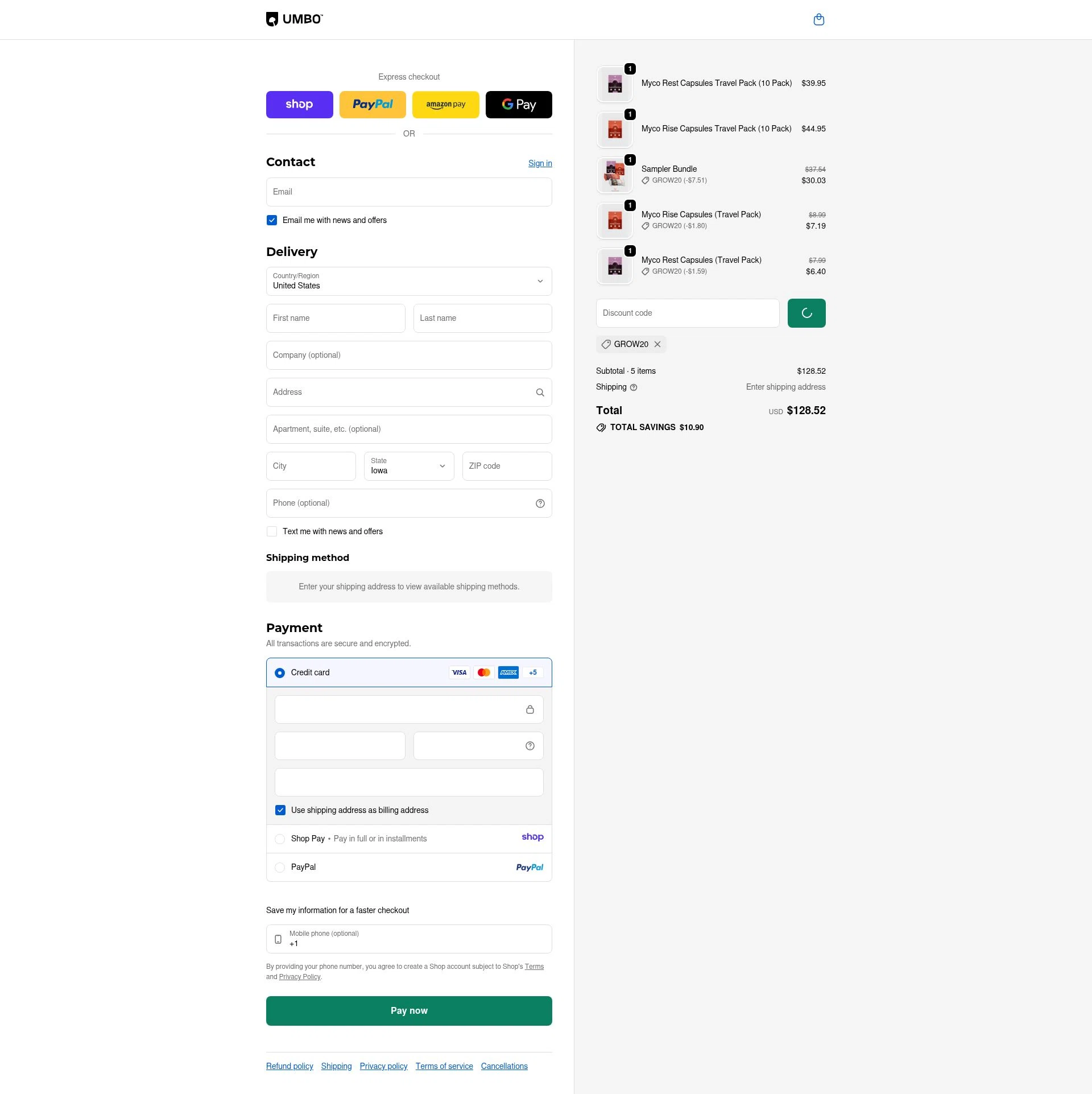 Umbo checkout page showing Umbo discount code box | Screenshot taken by SimplyCodes community member on Jan 8, 2026