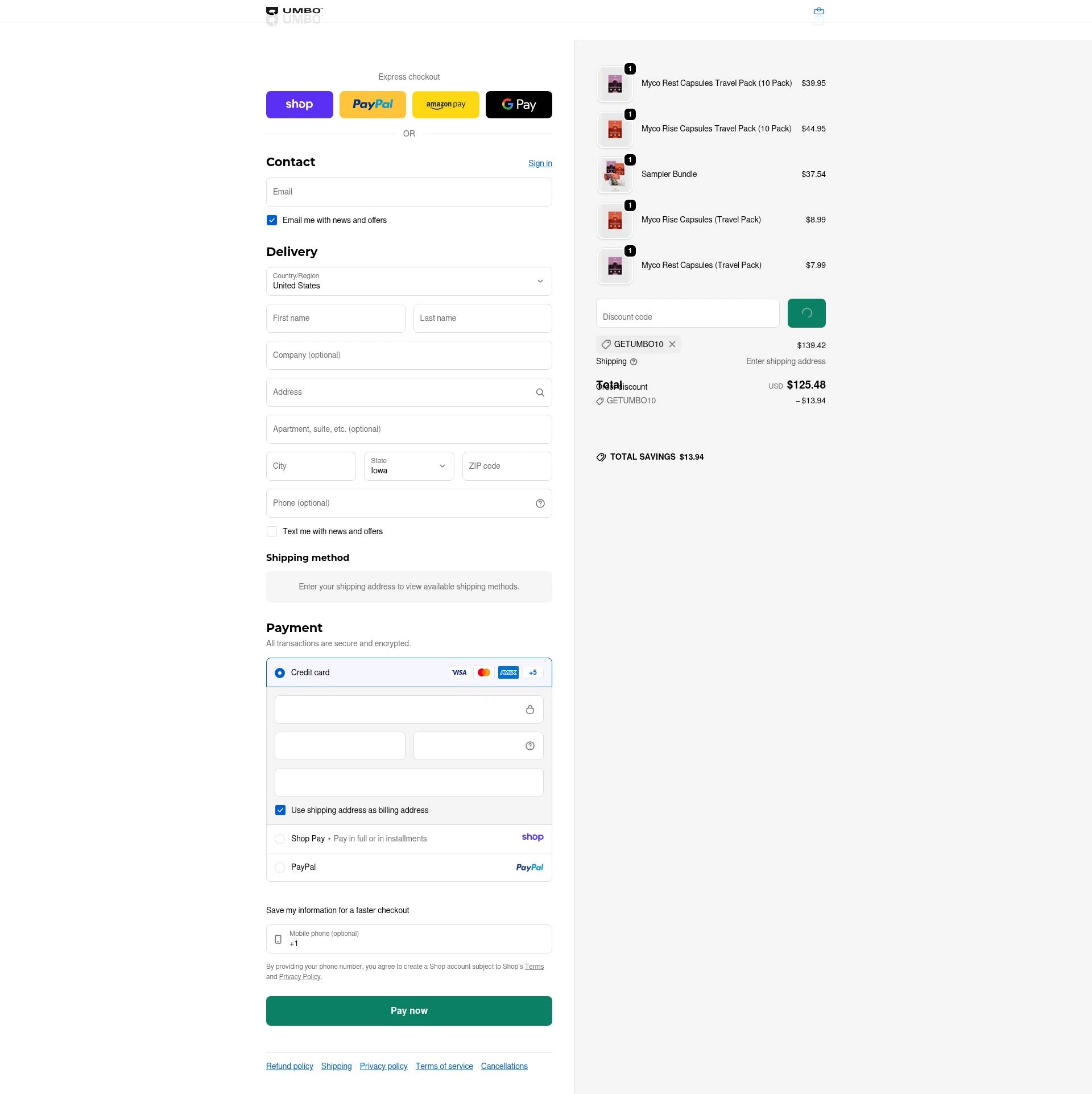 Umbo checkout page showing Umbo discount code box | Screenshot taken by SimplyCodes community member on Jan 8, 2026