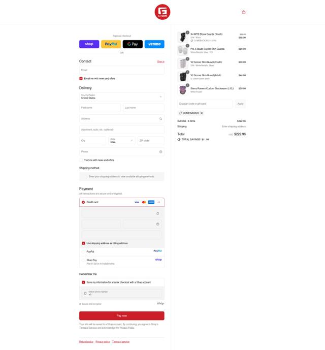 G Form checkout page showing G Form discount code box | Screenshot taken by SimplyCodes community member on Sep 14, 2025