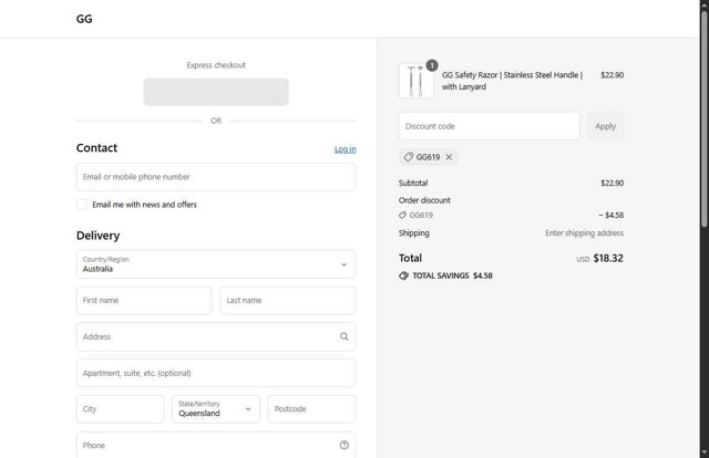 GG checkout page showing GG promo code box | Screenshot taken by SimplyCodes community member on Aug 25, 2025