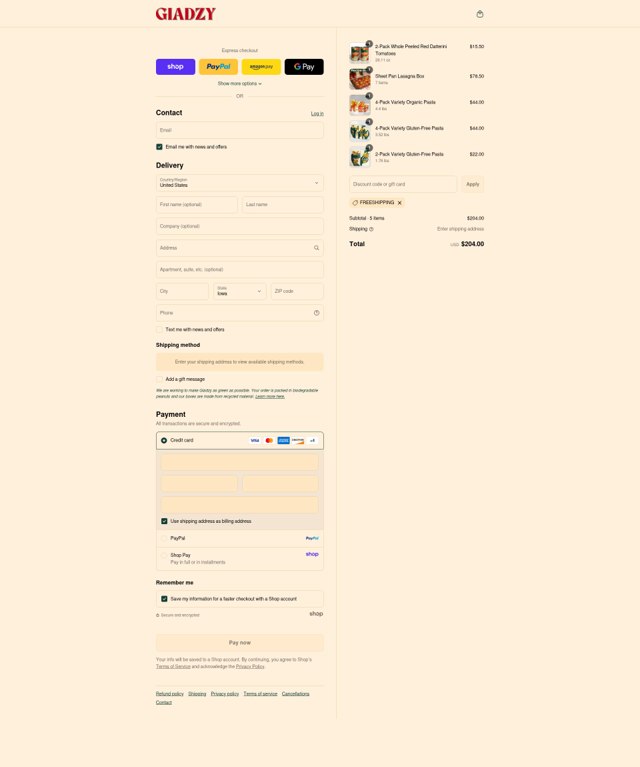 Giadzy checkout page showing Giadzy promo code box | Screenshot taken by SimplyCodes community member on Sep 7, 2025