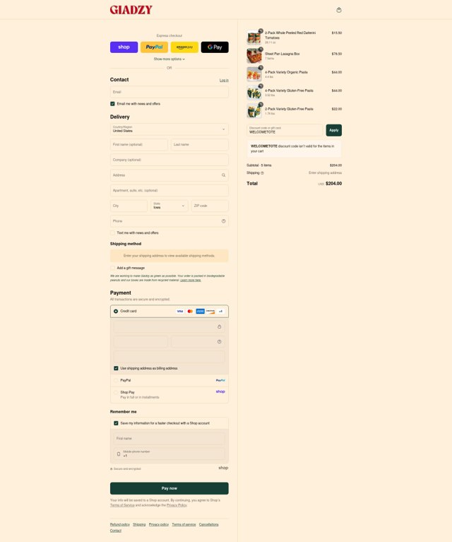 Giadzy checkout page showing Giadzy promo code box | Screenshot taken by SimplyCodes community member on Sep 7, 2025