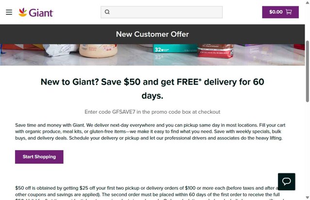 Giant Food checkout page showing Giant Food promo code box | Screenshot taken by SimplyCodes community member on May 21, 2025