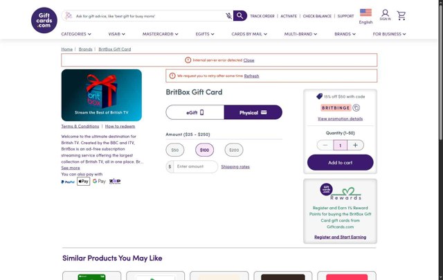 GiftCardMall.com checkout page showing GiftCardMall.com promo code box | Screenshot taken by SimplyCodes community member on Sep 3, 2025