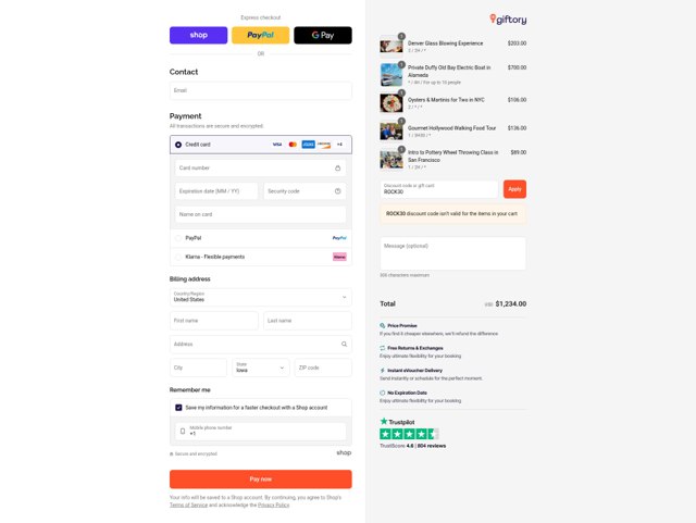 Giftory checkout page showing Giftory promo code box | Screenshot taken by SimplyCodes community member on Sep 8, 2025