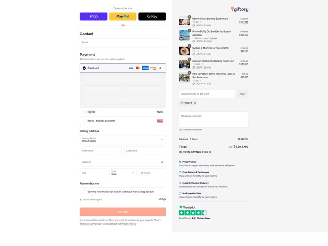 Giftory checkout page showing Giftory promo code box | Screenshot taken by SimplyCodes community member on Sep 8, 2025